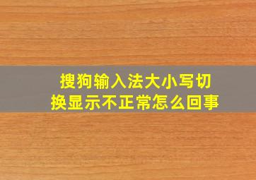 搜狗输入法大小写切换显示不正常怎么回事