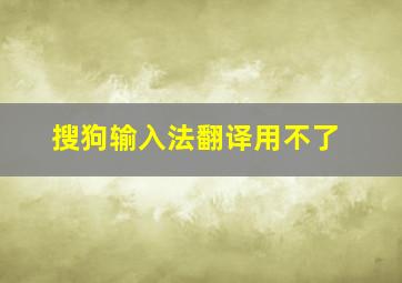 搜狗输入法翻译用不了