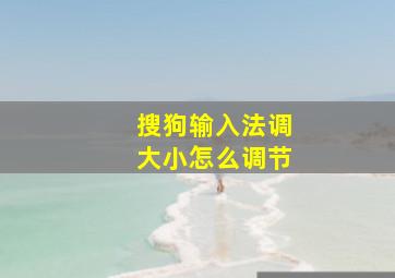 搜狗输入法调大小怎么调节