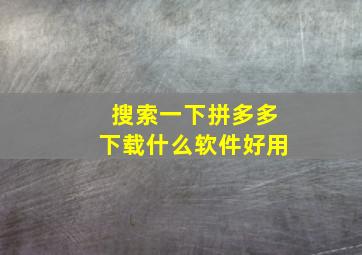 搜索一下拼多多下载什么软件好用