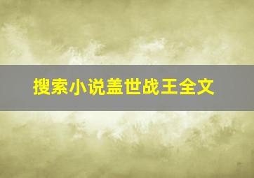 搜索小说盖世战王全文