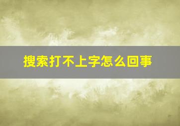 搜索打不上字怎么回事