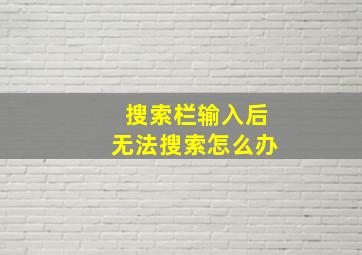 搜索栏输入后无法搜索怎么办