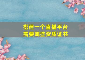 搭建一个直播平台需要哪些资质证书