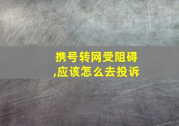 携号转网受阻碍,应该怎么去投诉