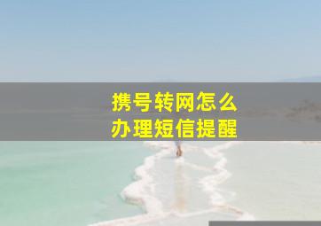 携号转网怎么办理短信提醒