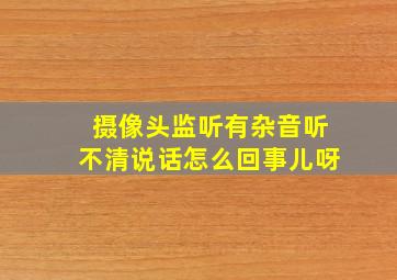 摄像头监听有杂音听不清说话怎么回事儿呀