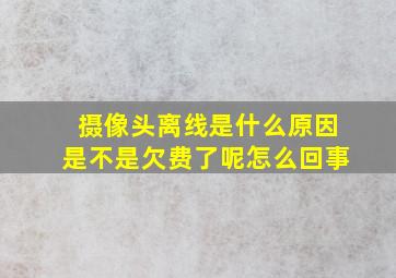 摄像头离线是什么原因是不是欠费了呢怎么回事