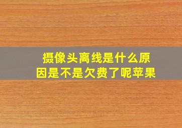 摄像头离线是什么原因是不是欠费了呢苹果