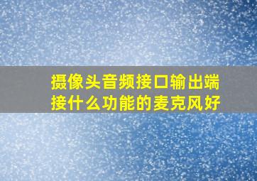 摄像头音频接口输出端接什么功能的麦克风好