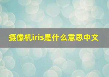 摄像机iris是什么意思中文