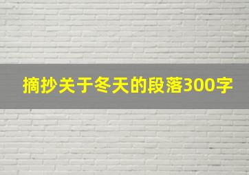 摘抄关于冬天的段落300字