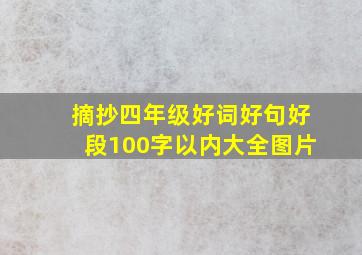 摘抄四年级好词好句好段100字以内大全图片