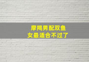 摩羯男配双鱼女最适合不过了