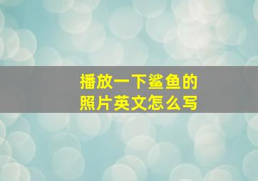 播放一下鲨鱼的照片英文怎么写