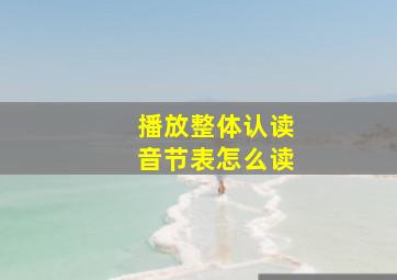 播放整体认读音节表怎么读