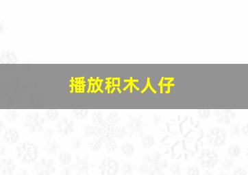 播放积木人仔