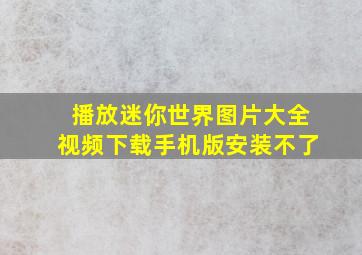 播放迷你世界图片大全视频下载手机版安装不了