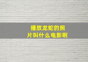 播放龙蛇的照片叫什么电影啊