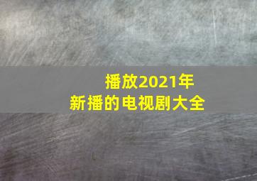 播放2021年新播的电视剧大全