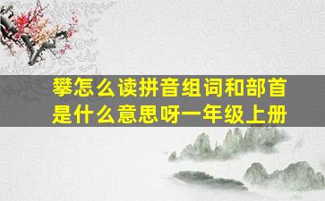 攀怎么读拼音组词和部首是什么意思呀一年级上册