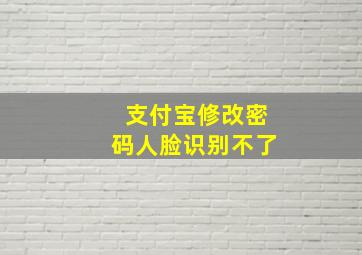 支付宝修改密码人脸识别不了