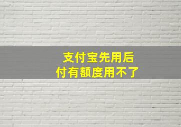 支付宝先用后付有额度用不了