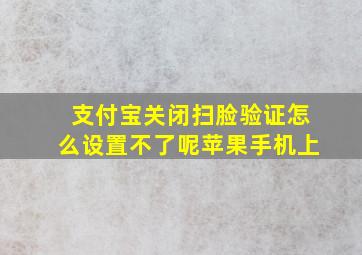 支付宝关闭扫脸验证怎么设置不了呢苹果手机上