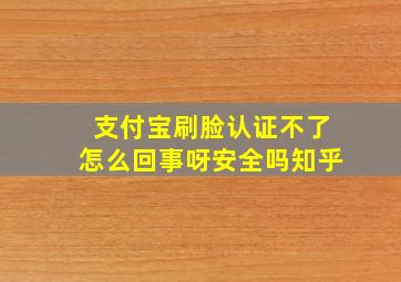 支付宝刷脸认证不了怎么回事呀安全吗知乎