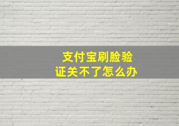 支付宝刷脸验证关不了怎么办