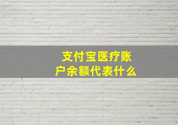 支付宝医疗账户余额代表什么