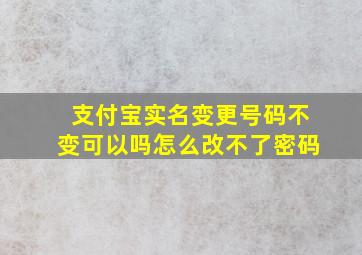 支付宝实名变更号码不变可以吗怎么改不了密码