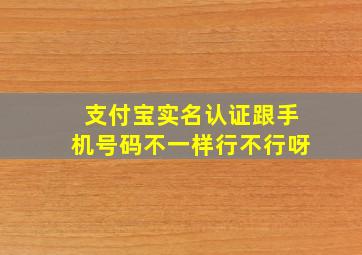 支付宝实名认证跟手机号码不一样行不行呀