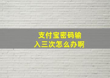 支付宝密码输入三次怎么办啊