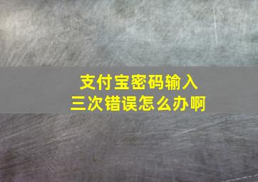 支付宝密码输入三次错误怎么办啊