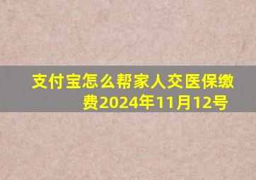 支付宝怎么帮家人交医保缴费2024年11月12号