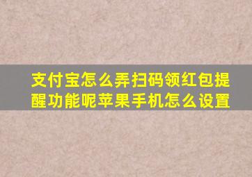 支付宝怎么弄扫码领红包提醒功能呢苹果手机怎么设置