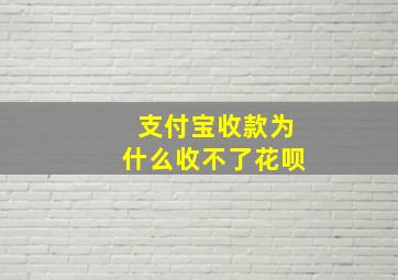 支付宝收款为什么收不了花呗