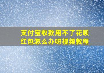 支付宝收款用不了花呗红包怎么办呀视频教程