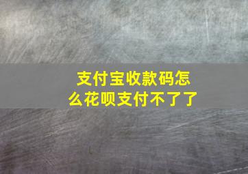 支付宝收款码怎么花呗支付不了了