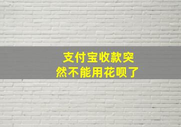 支付宝收款突然不能用花呗了