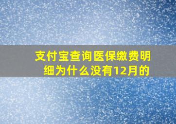 支付宝查询医保缴费明细为什么没有12月的