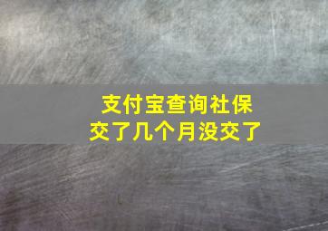 支付宝查询社保交了几个月没交了