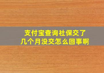 支付宝查询社保交了几个月没交怎么回事啊