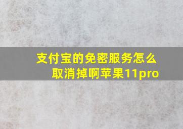 支付宝的免密服务怎么取消掉啊苹果11pro