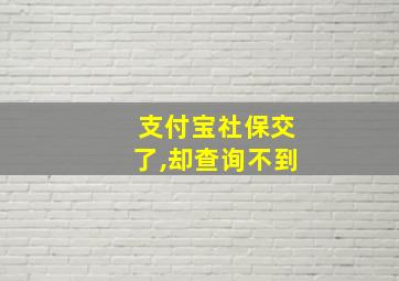 支付宝社保交了,却查询不到