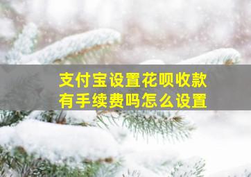 支付宝设置花呗收款有手续费吗怎么设置