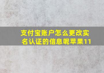 支付宝账户怎么更改实名认证的信息呢苹果11