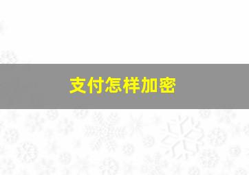 支付怎样加密