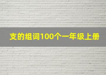 支的组词100个一年级上册